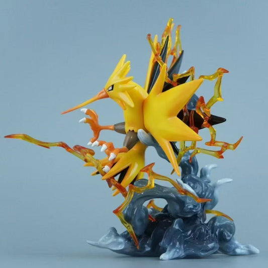 +1 Anime Pokemon Zapdos Lightning Strike Statue - 14.5cm PVC Collectible Action Figure Anime Action Figure