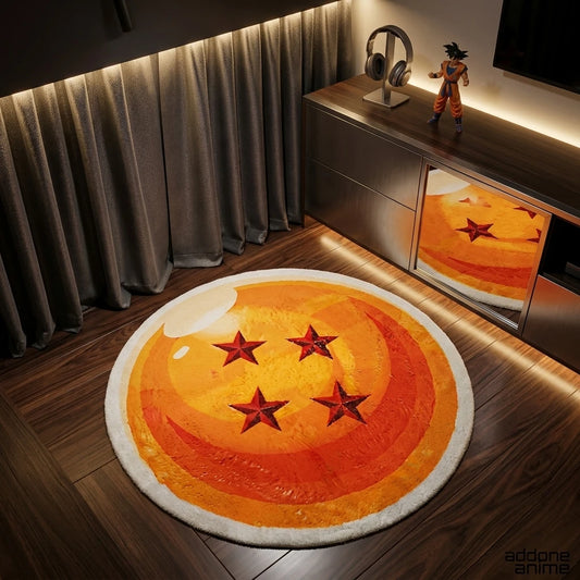 addone anime Dragon Ball 4-Star Sphere Round Rug 1 Area Rugs
