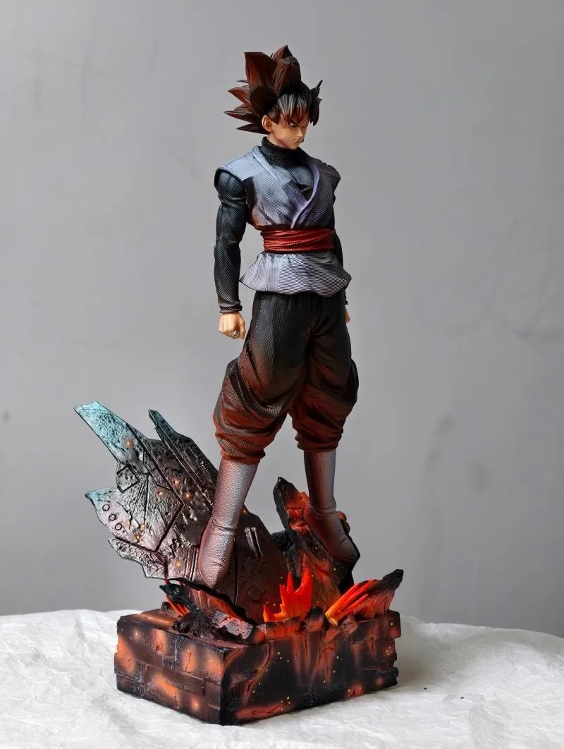 38cm anime warrior statue angled side view with red sash and display base