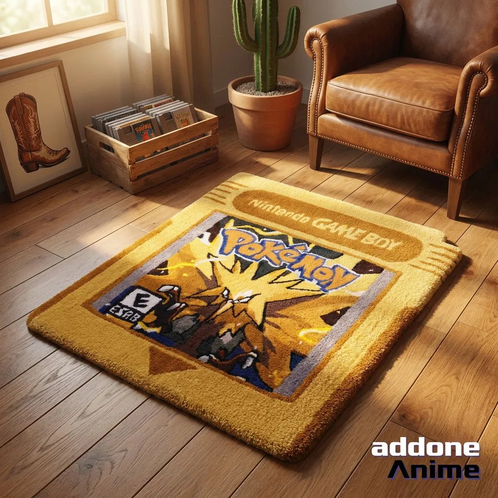 addone anime Retro Game Boy Cartridge Pokemon Area Rugs Area Rugs