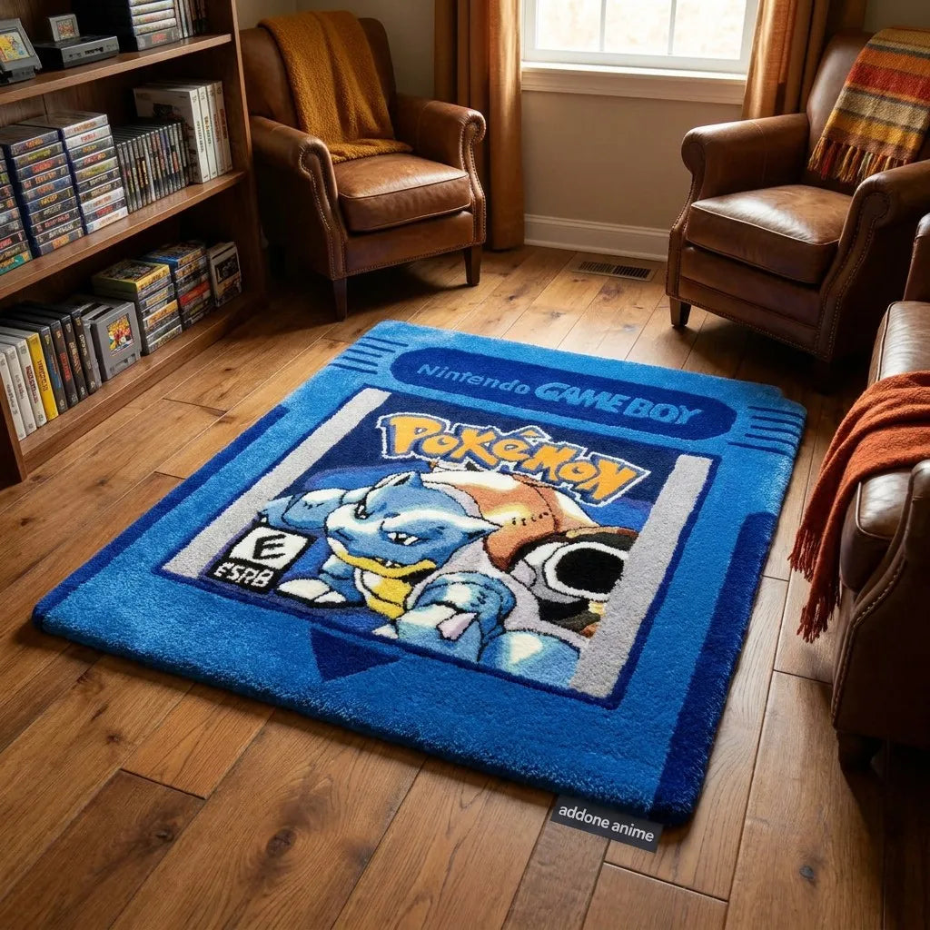 addone anime Retro Game Boy Cartridge Pokemon Area Rugs Area Rugs