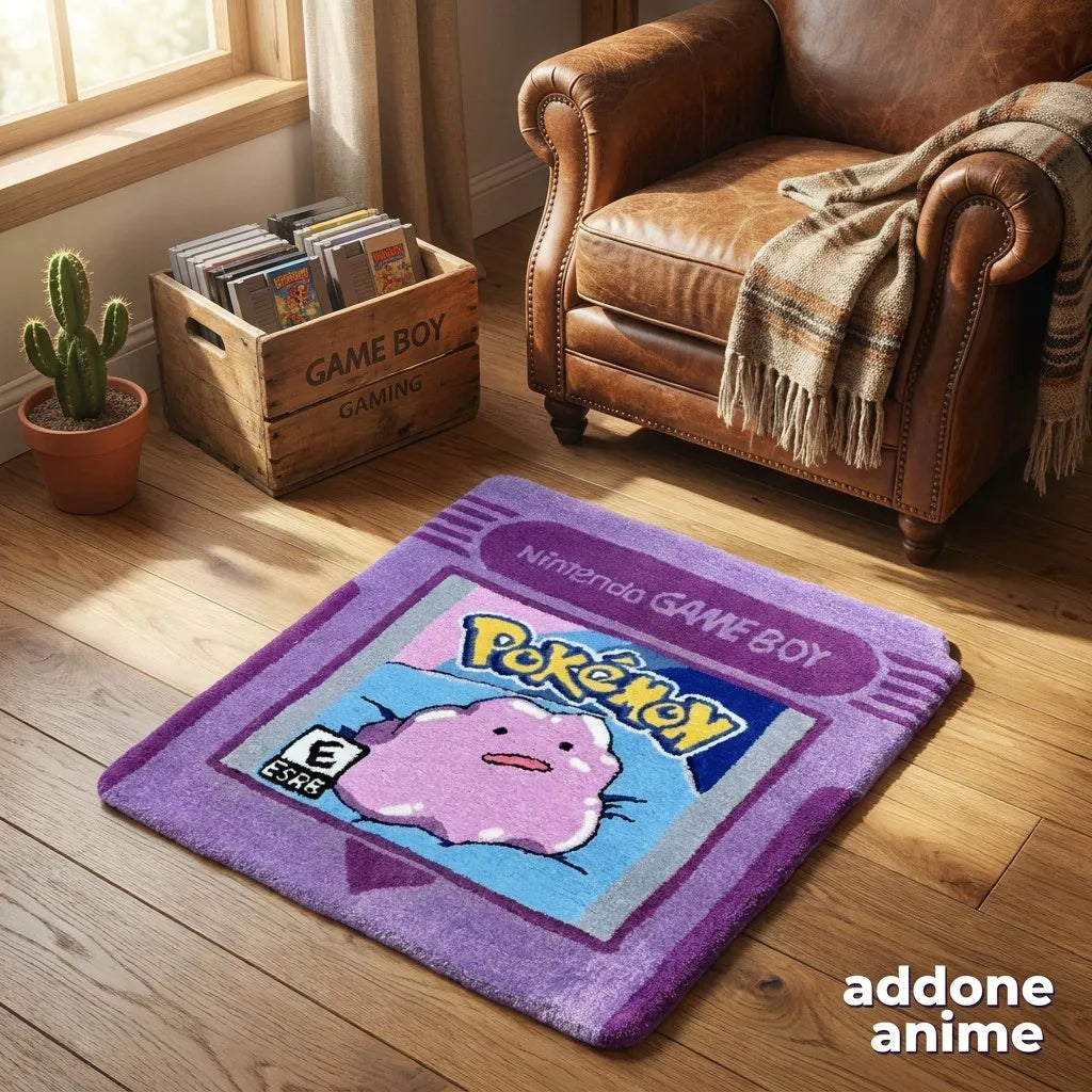 addone anime Retro Game Boy Cartridge Pokemon Area Rugs Area Rugs