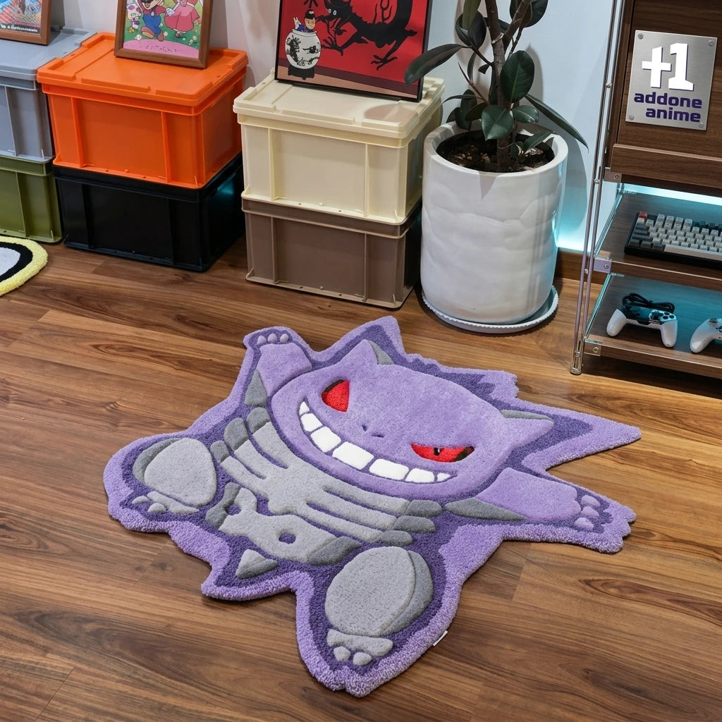 addone anime Pokemon Classic Character Shaped Area Rugs Skeleton Gengar Area Rugs