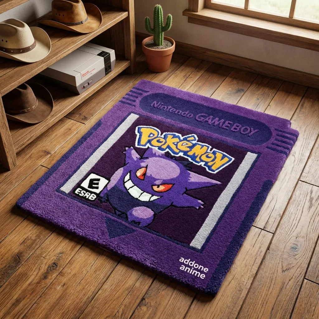 addone anime Retro Game Boy Cartridge Pokemon Area Rugs Area Rugs