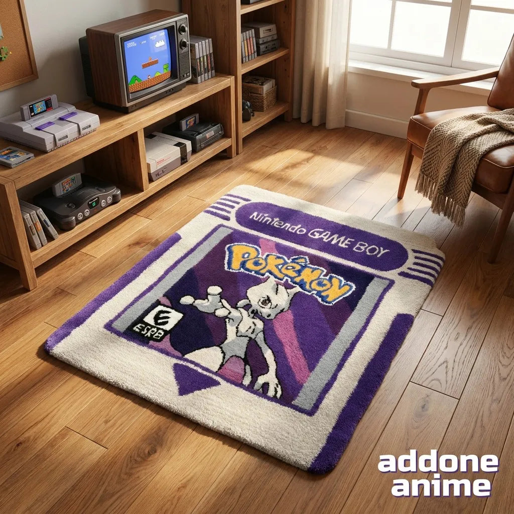 addone anime Retro Game Boy Cartridge Pokemon Area Rugs Area Rugs