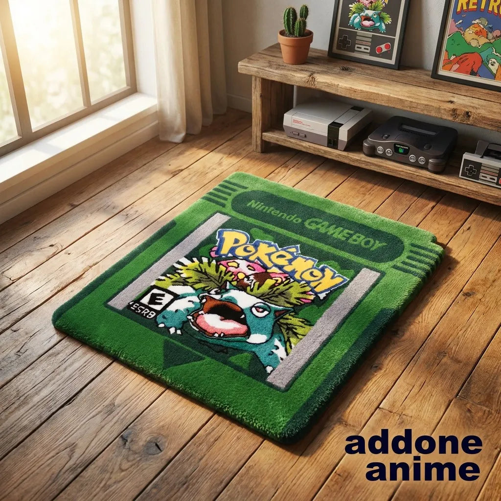 addone anime Retro Game Boy Cartridge Pokemon Area Rugs Area Rugs