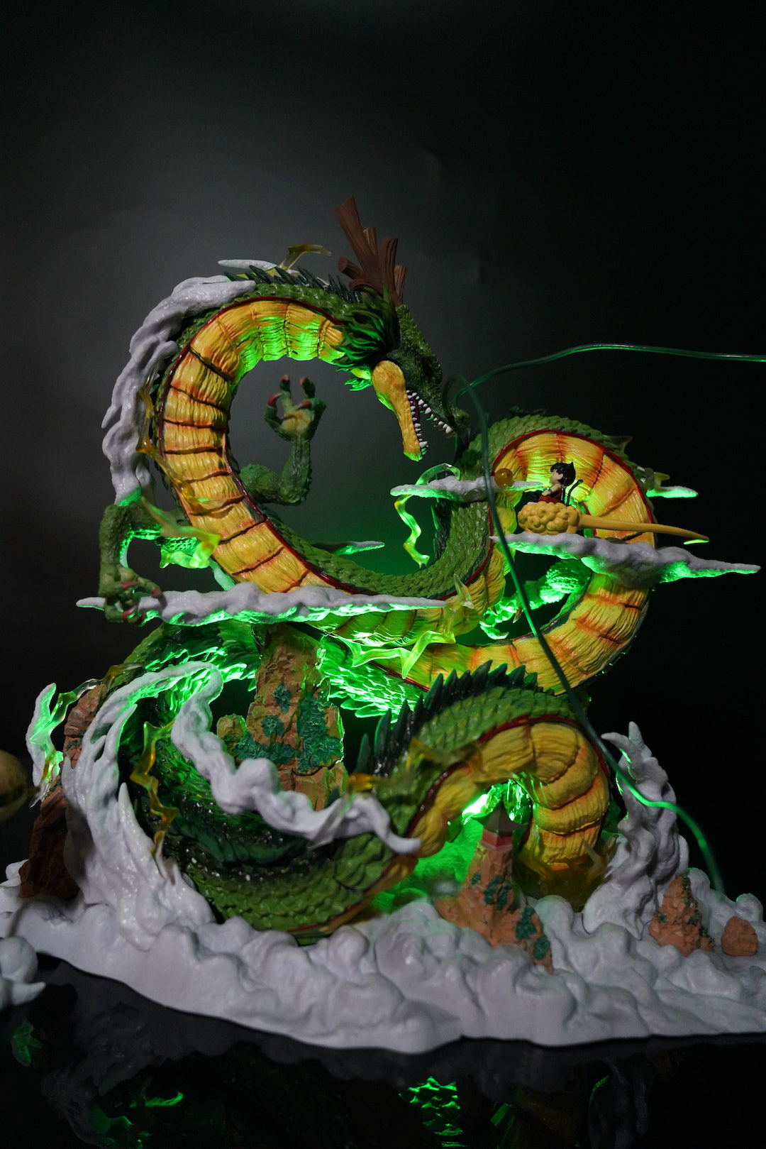 Dragon Ball Z Shenron Eternal Dragon Statue - Featuring Kid Goku on Flying Nimbus - Premiu anime collectible detail view 5