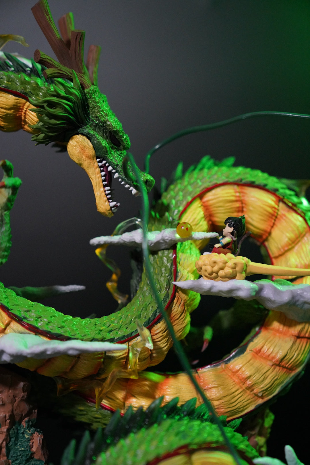 Dragon Ball Z Shenron Eternal Dragon Statue - Featuring Kid Goku on Flying Nimbus - Premiu anime collectible detail view 7