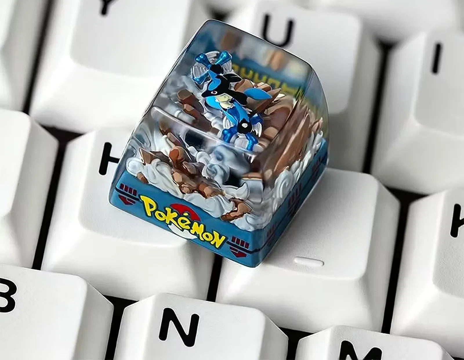 addone anime Handmade Pokémon Resin Artisan Keycap - Custom Mechanical Keyboard Caps Lucario Artisan Keycap