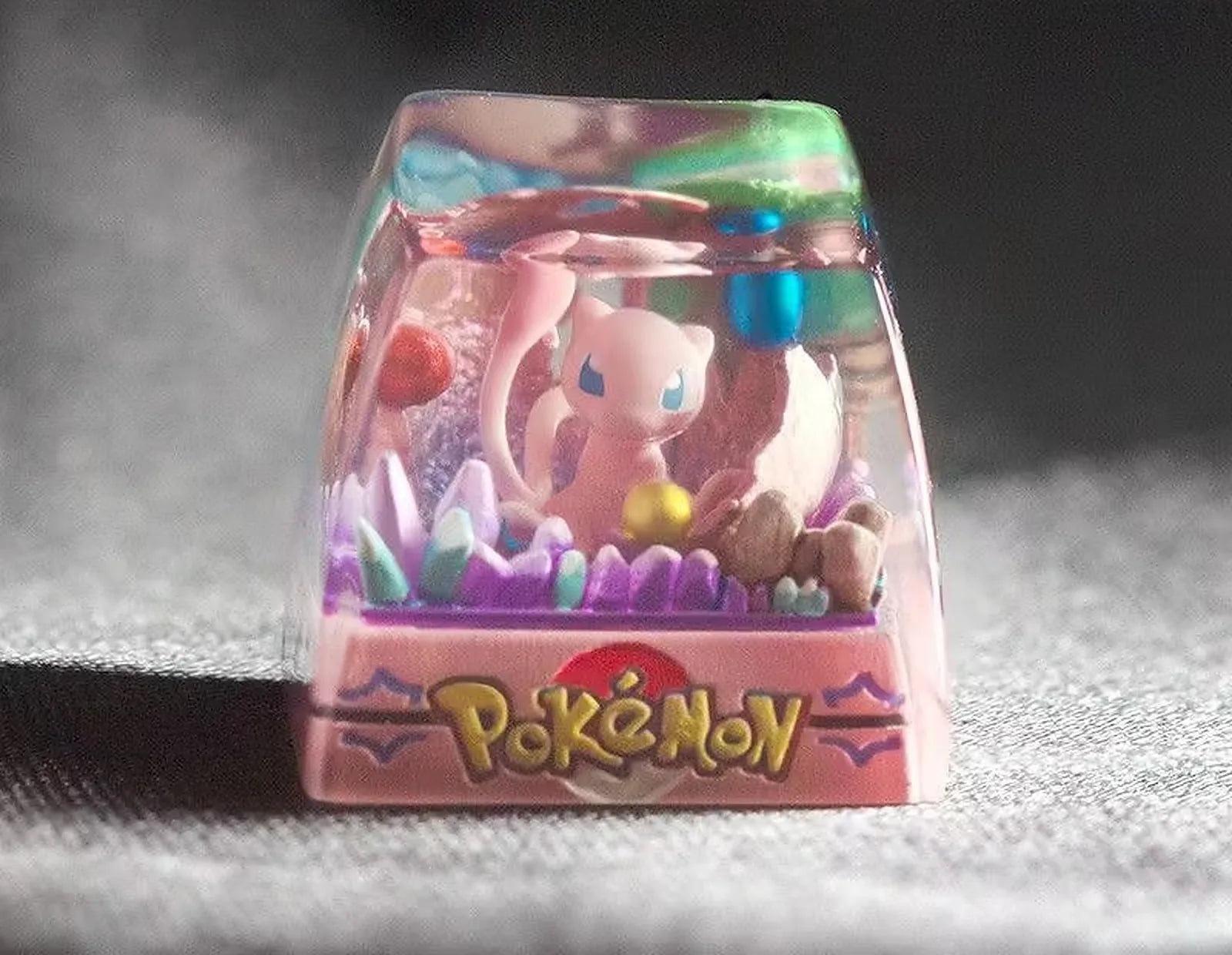 addone anime Handmade Pokémon Resin Artisan Keycap - Custom Mechanical Keyboard Caps Mew Artisan Keycap