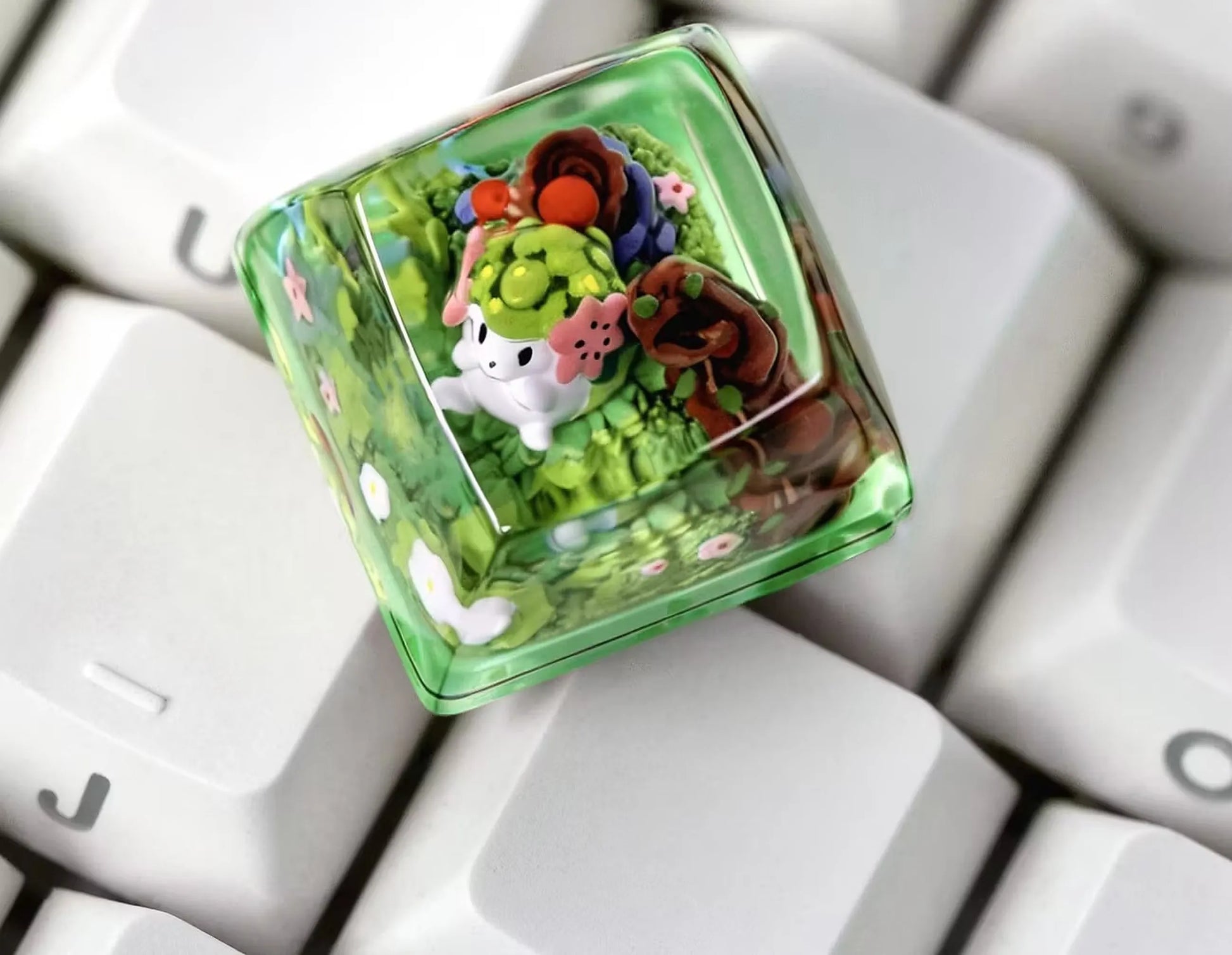 addone anime Handmade Pokémon Resin Artisan Keycap - Custom Mechanical Keyboard Caps Shaymin Artisan Keycap