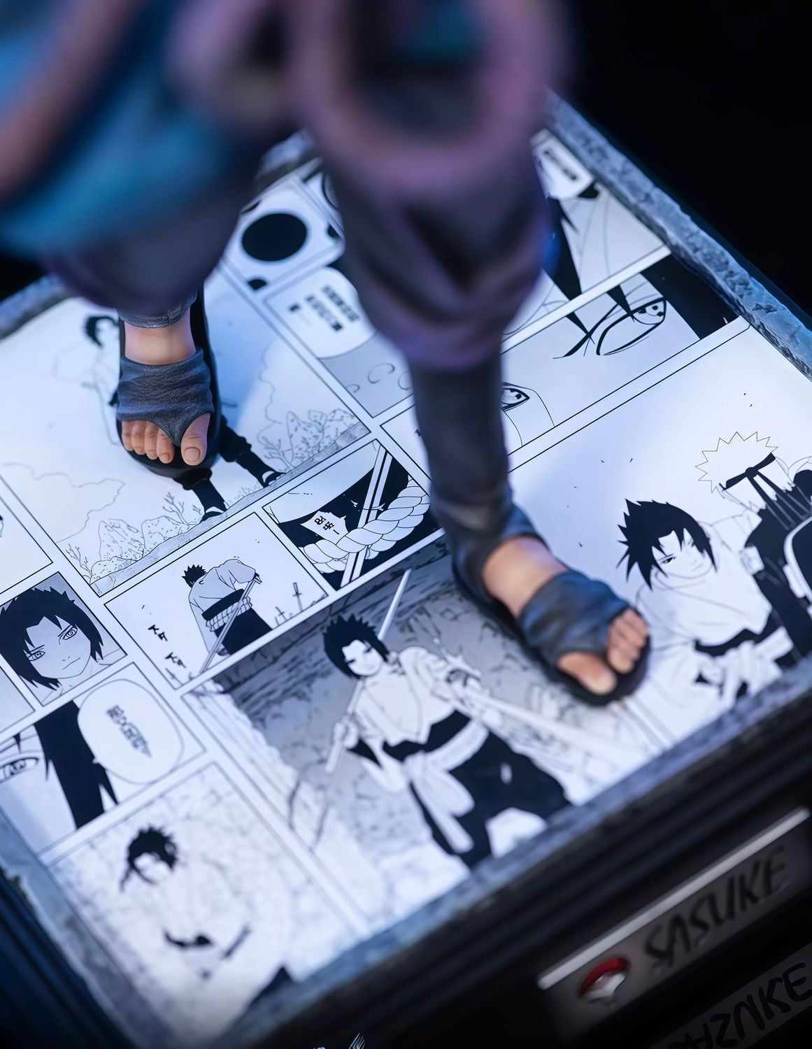Sasuke Uchiha Avengers Resolve 36cm Premium Resin Statue - Iconic Standing Pose Masterpiece detail view for anime room decor and desk setup styling