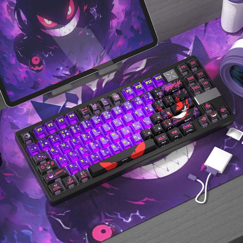 Gengar Ghost Anime Side-Lit Keycap Set – 122-Key PBT PC Translucent Keycaps for Mechanical anime product detail image 6