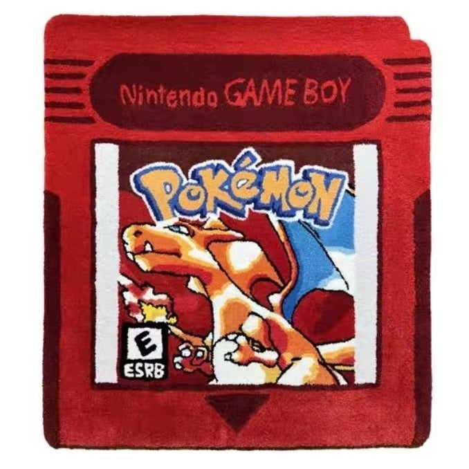 addone anime Retro Game Boy Cartridge Pokemon Area Rugs Charizard Area Rugs