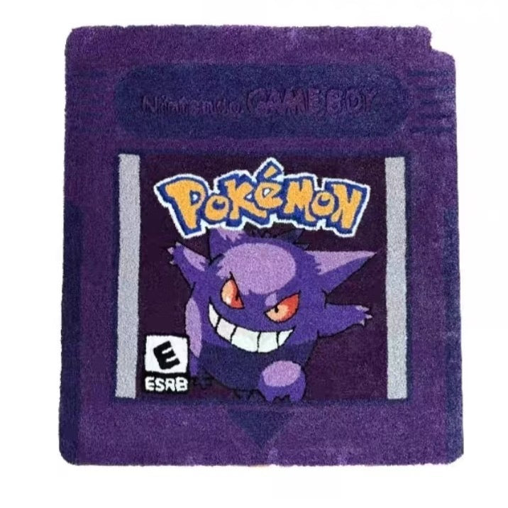 addone anime Retro Game Boy Cartridge Pokemon Area Rugs Gengar Area Rugs