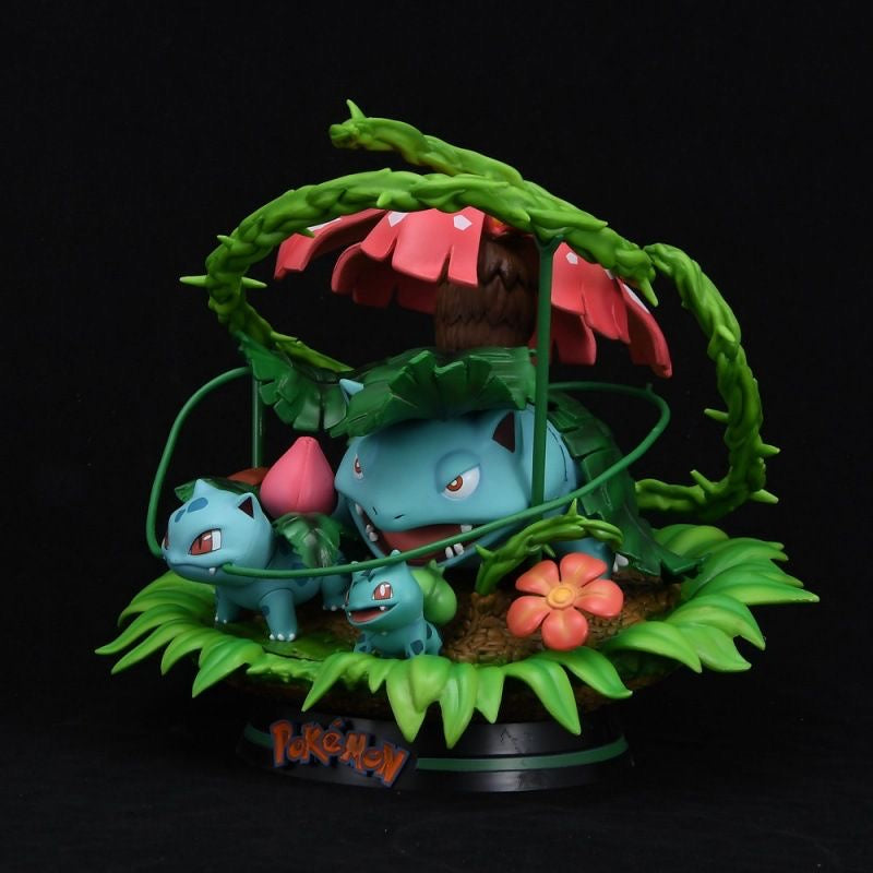 +1 Anime Pokemon Venusaur Bulbasaur Ivysaur Evolution Chain Statue (24cm) Anime Action Figure