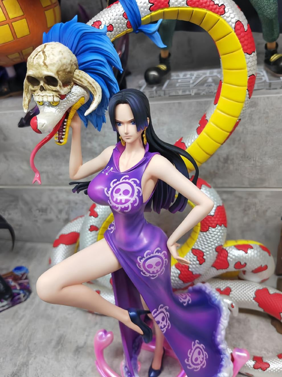 One Piece --  Queens Boa Hancock collectible display angle for high-end anime shelf styling