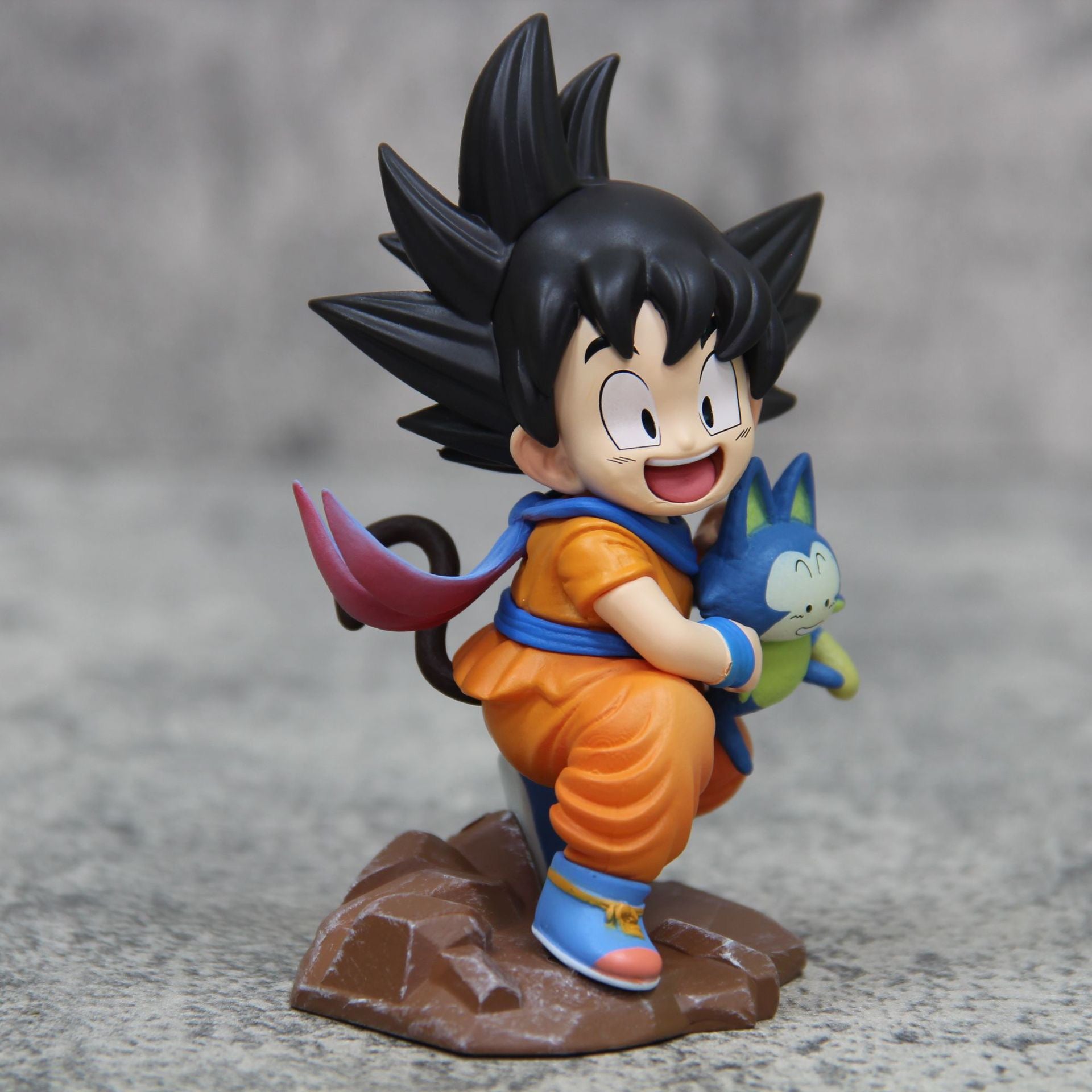Dragon Ball Chibi Style Young Goku Holding Puar Scene Car Dashboard Ornament Anime Figure  anime collectible detail view 4