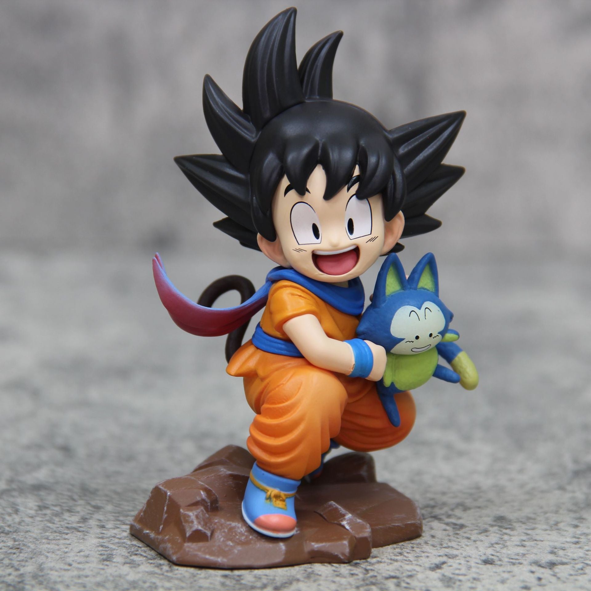 Dragon Ball Chibi Style Young Goku Holding Puar Scene Car Dashboard Ornament Anime Figure  anime collectible detail view 5