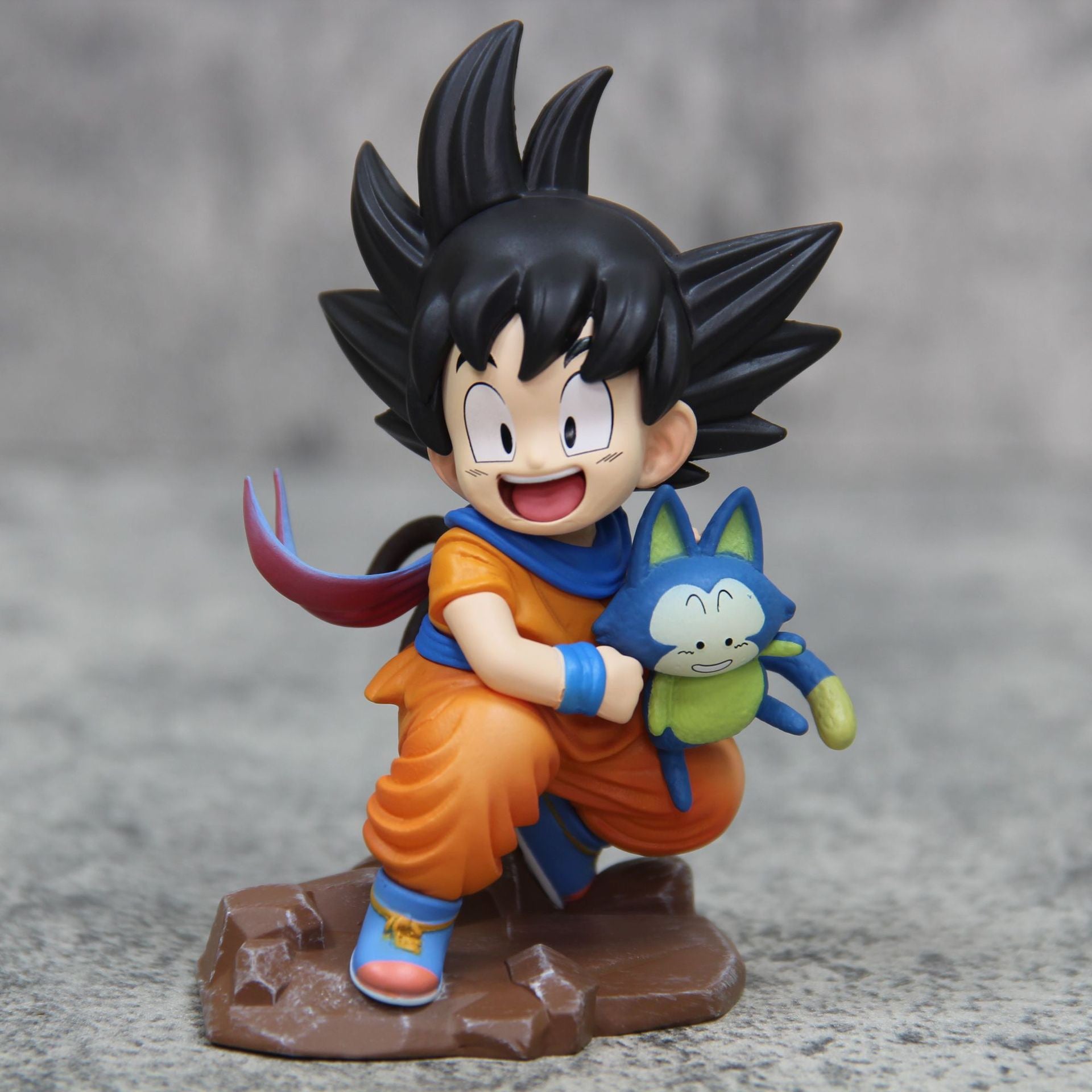 Dragon Ball Chibi Style Young Goku Holding Puar Scene Car Dashboard Ornament Anime Figure  anime collectible detail view 6