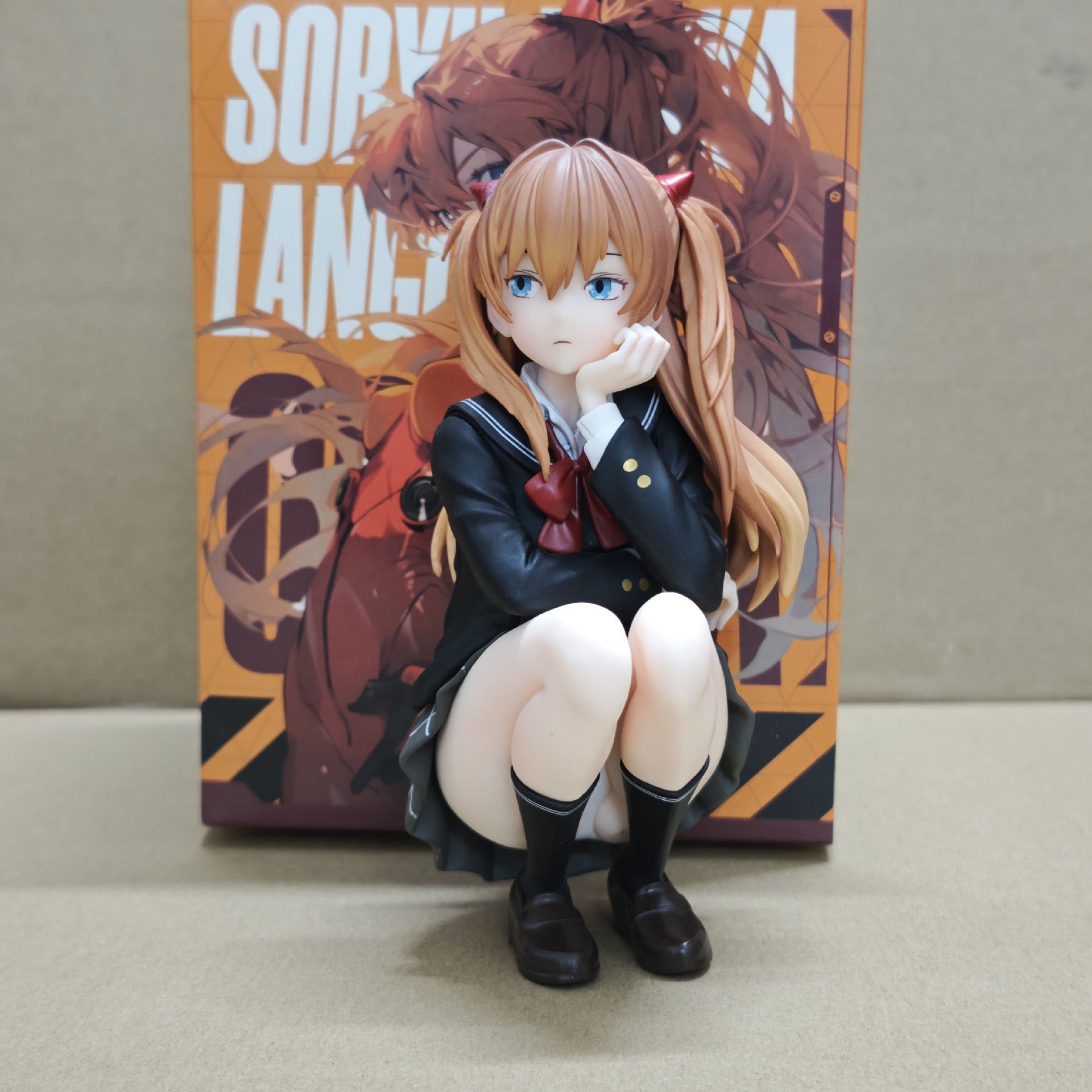 Evangelion EVA Asuka Langley Soryu Squatting Pose Figure Anime Girl Model Collectible Gift anime product detail image 3