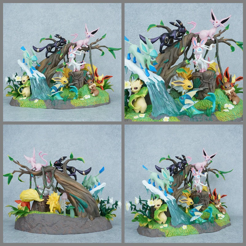 Eevee family limited edition figurines anime collectible for desk and room display