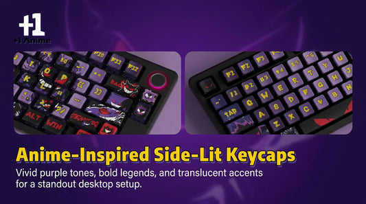 Gengar Ghost Anime Side-Lit Keycap Set – 122-Key PBT PC Translucent Keycaps for Mechanical anime product detail image 2