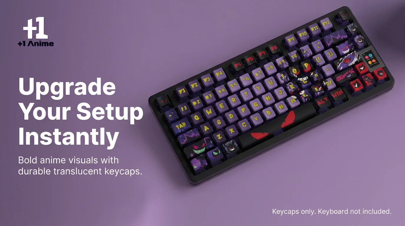 Gengar Ghost Anime Side-Lit Keycap Set – 122-Key PBT PC Translucent Keycaps for Mechanical anime product detail image 3