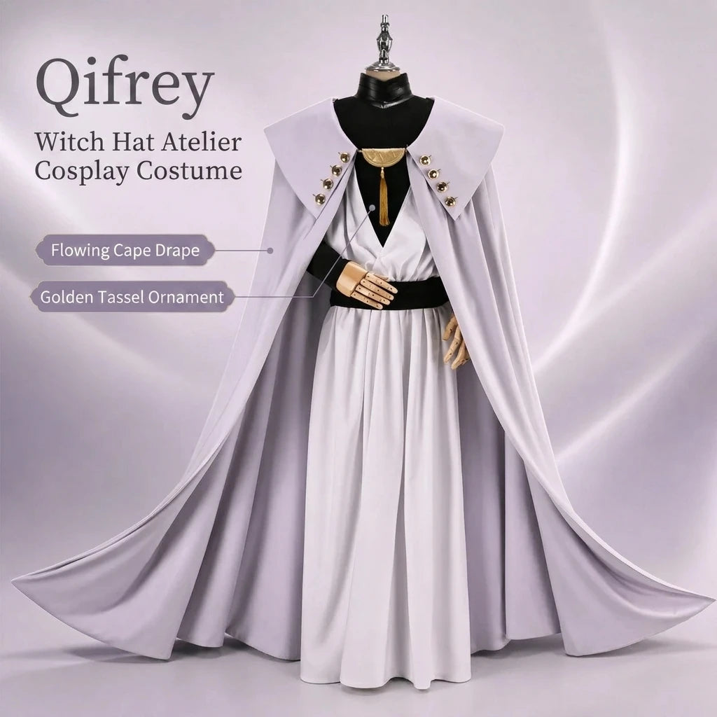 +1 Anime Qifrey Witch Hat Atelier Cosplay Costume Full Set