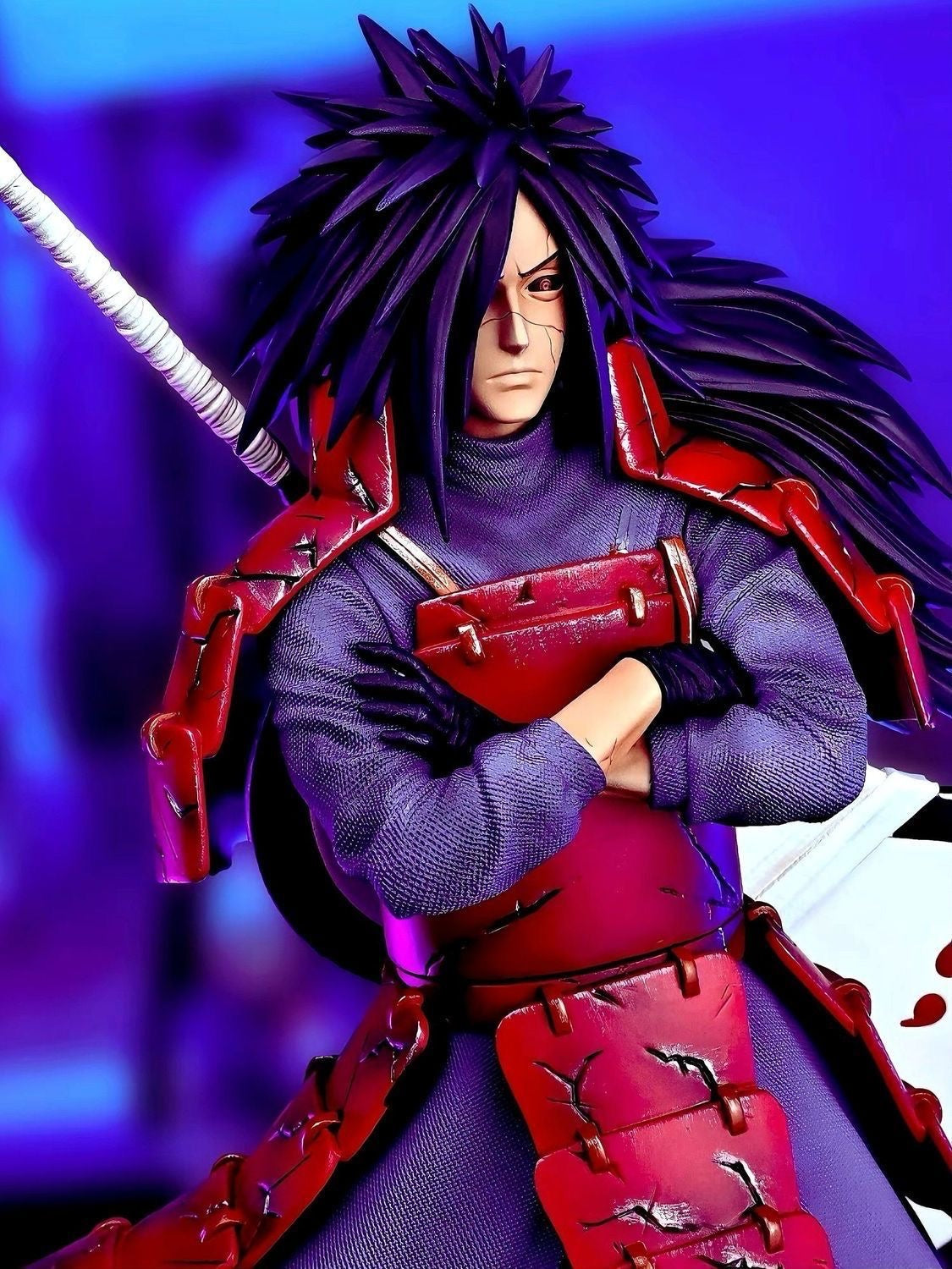 +1 Anime Uchiha Madara "God of Shinobi" 25cm Premium Collectible Statue - Iconic Legendary Battle Version 手办模型