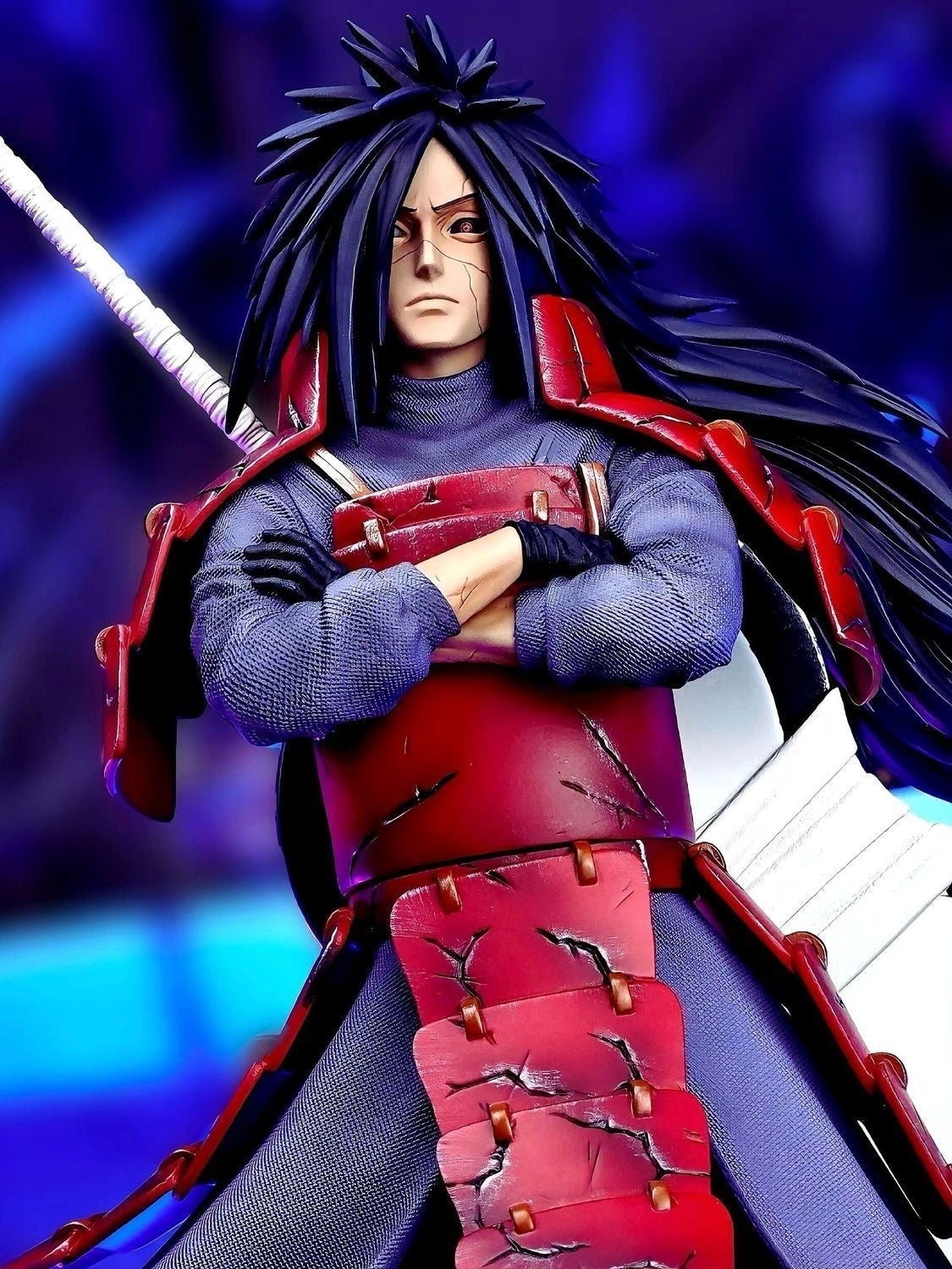 +1 Anime Uchiha Madara "God of Shinobi" 25cm Premium Collectible Statue - Iconic Legendary Battle Version 手办模型