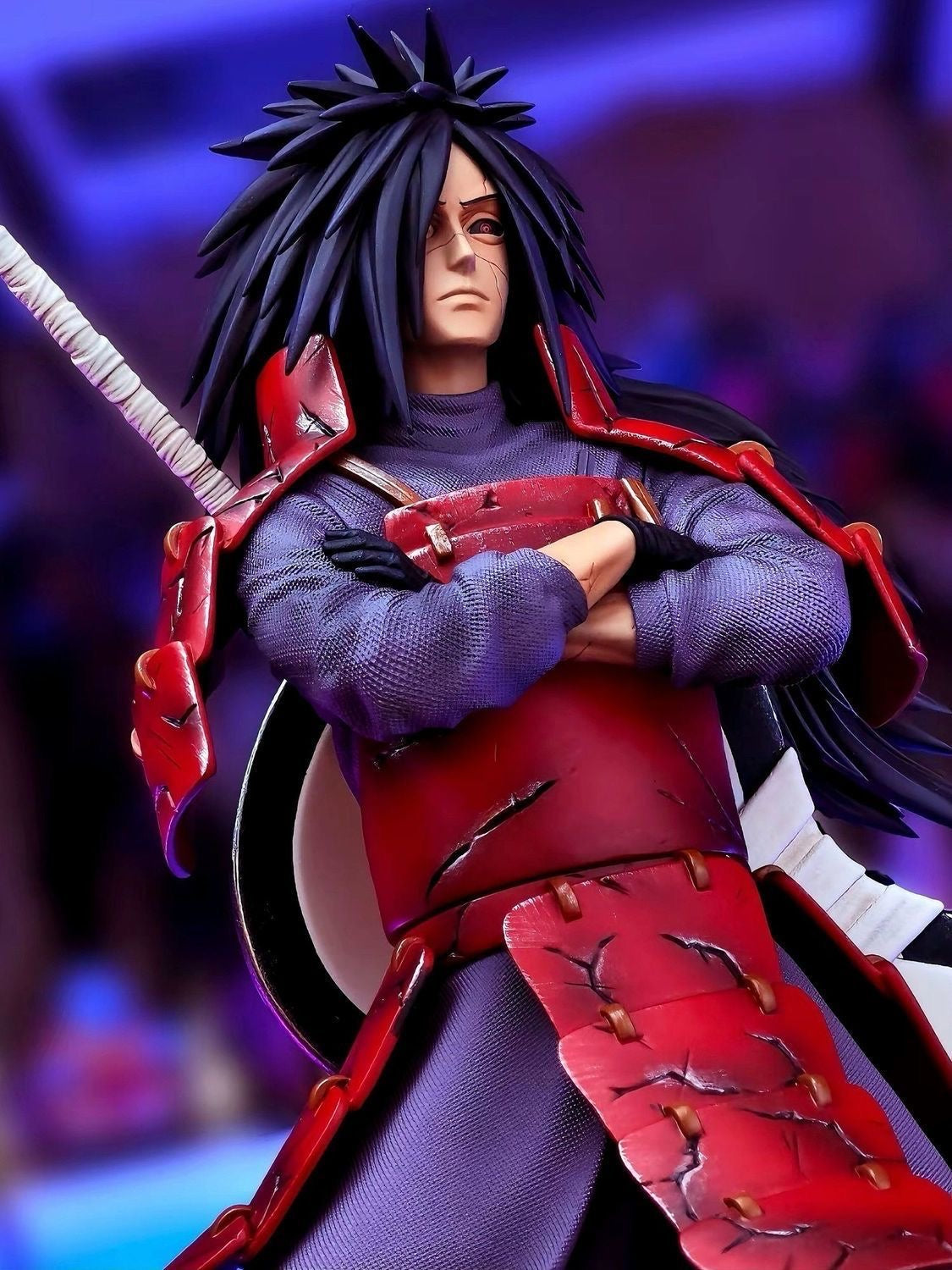 +1 Anime Uchiha Madara "God of Shinobi" 25cm Premium Collectible Statue - Iconic Legendary Battle Version 手办模型