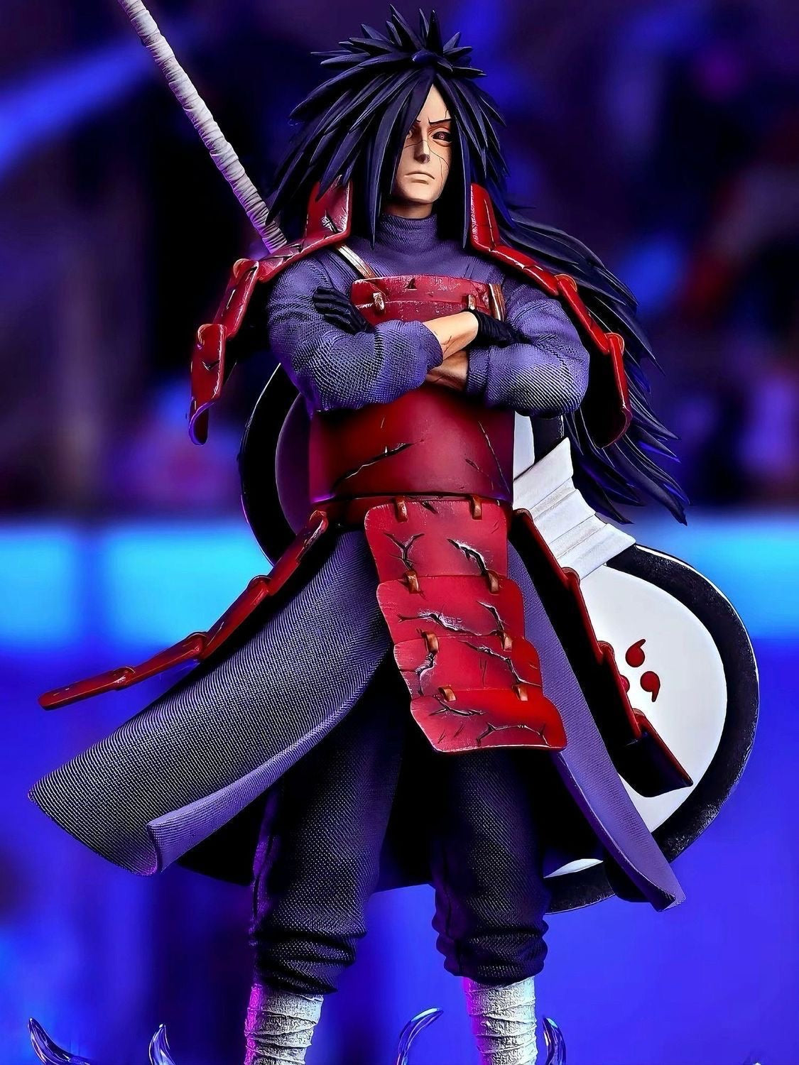 +1 Anime Uchiha Madara "God of Shinobi" 25cm Premium Collectible Statue - Iconic Legendary Battle Version 手办模型