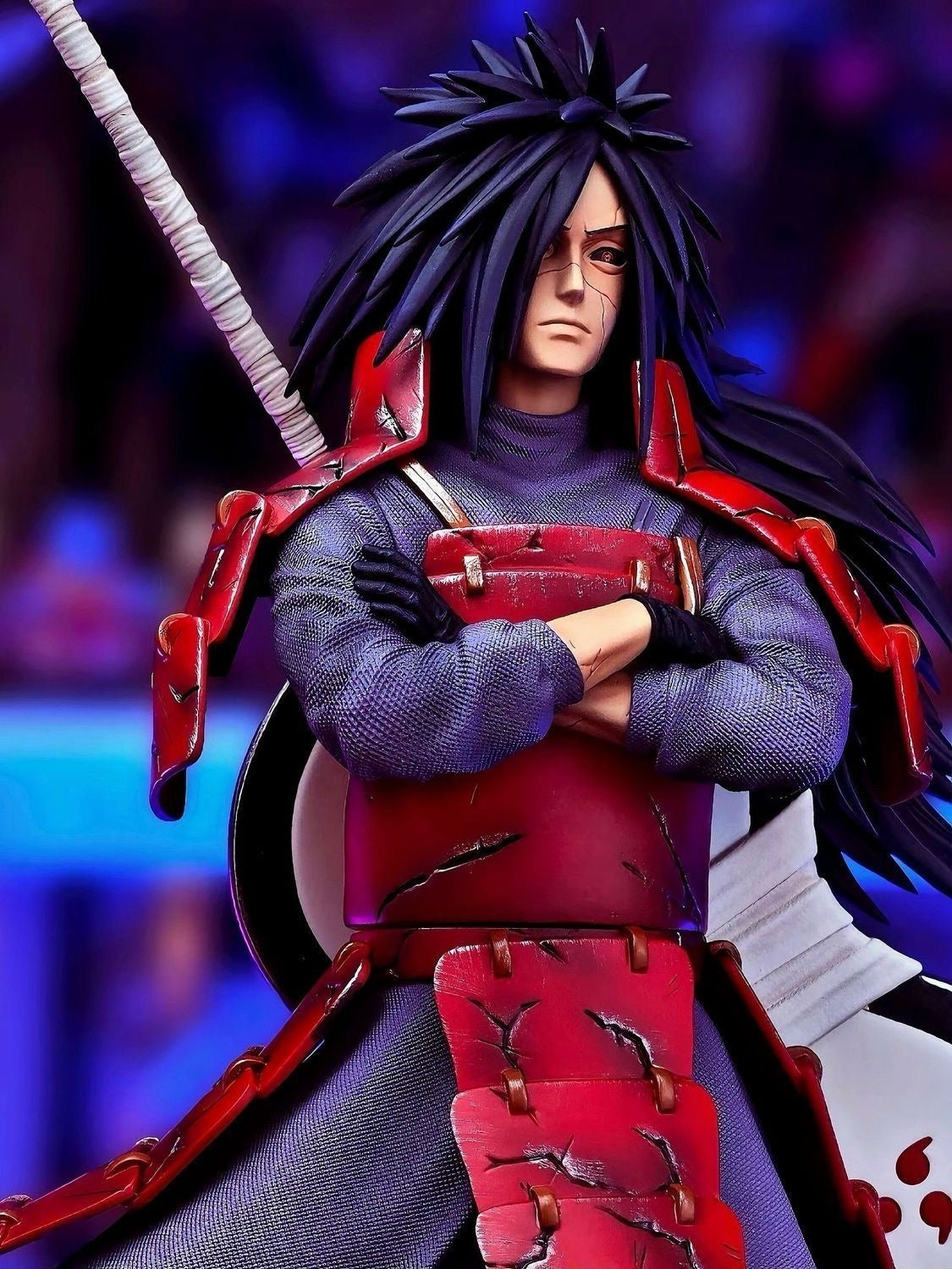 +1 Anime Uchiha Madara "God of Shinobi" 25cm Premium Collectible Statue - Iconic Legendary Battle Version 手办模型
