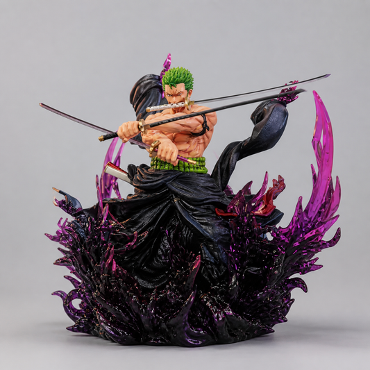 Zoro three-sword purple aura figure 30cm